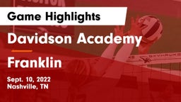 Davidson Academy  vs Franklin  Game Highlights - Sept. 10, 2022
