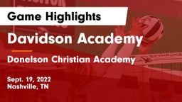 Davidson Academy  vs Donelson Christian Academy  Game Highlights - Sept. 19, 2022
