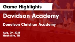 Davidson Academy  vs Donelson Christian Academy  Game Highlights - Aug. 29, 2023
