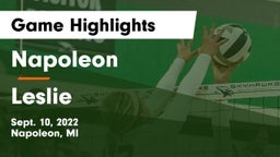 Napoleon  vs Leslie  Game Highlights - Sept. 10, 2022