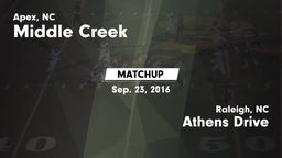 Matchup: Middle Creek High vs. Athens Drive  2016
