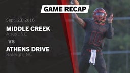 Recap: Middle Creek  vs. Athens Drive  2016