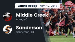 Recap: Middle Creek  vs. Sanderson  2017