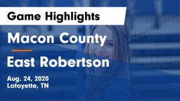 Macon County  vs East Robertson  Game Highlights - Aug. 24, 2020