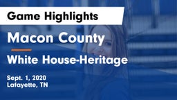 Macon County  vs White House-Heritage  Game Highlights - Sept. 1, 2020