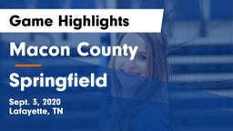 Macon County  vs Springfield  Game Highlights - Sept. 3, 2020