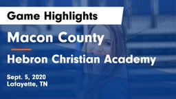 Macon County  vs Hebron Christian Academy  Game Highlights - Sept. 5, 2020