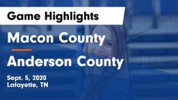 Macon County  vs Anderson County  Game Highlights - Sept. 5, 2020