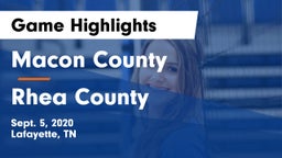 Macon County  vs Rhea County  Game Highlights - Sept. 5, 2020
