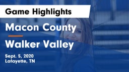 Macon County  vs Walker Valley Game Highlights - Sept. 5, 2020