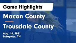 Macon County  vs Trousdale County Game Highlights - Aug. 16, 2021