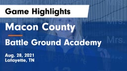 Macon County  vs Battle Ground Academy  Game Highlights - Aug. 28, 2021