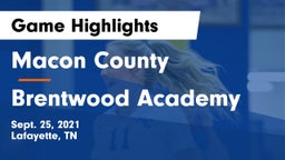 Macon County  vs Brentwood Academy  Game Highlights - Sept. 25, 2021