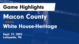 Macon County  vs White House-Heritage  Game Highlights - Sept. 21, 2023