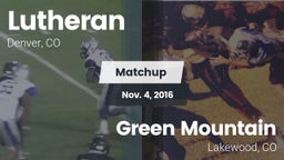 Matchup: Lutheran  vs. Green Mountain  2016