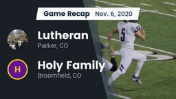 Recap: Lutheran  vs. Holy Family  2020