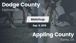 Matchup: Dodge County High vs. Appling County  2016