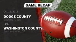 Recap: Dodge County  vs. Washington County  2016