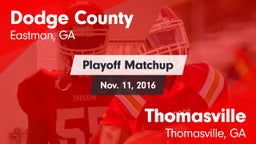 Matchup: Dodge County High vs. Thomasville  2016