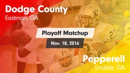 Matchup: Dodge County High vs. Pepperell  2016