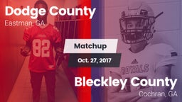Matchup: Dodge County High vs. Bleckley County  2017