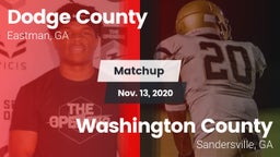 Matchup: Dodge County High vs. Washington County  2020