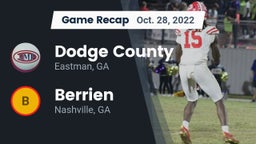 Recap: Dodge County  vs. Berrien  2022