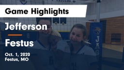 Jefferson  vs Festus  Game Highlights - Oct. 1, 2020