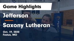 Jefferson  vs Saxony Lutheran  Game Highlights - Oct. 19, 2020