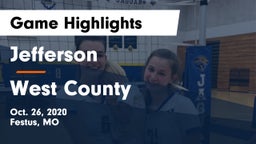 Jefferson  vs West County  Game Highlights - Oct. 26, 2020