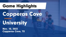 Copperas Cove  vs University  Game Highlights - Nov. 10, 2023
