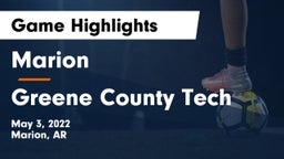 Marion  vs Greene County Tech  Game Highlights - May 3, 2022