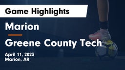 Marion  vs Greene County Tech  Game Highlights - April 11, 2023