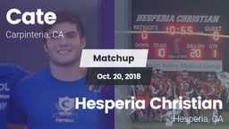Matchup: Cate  vs. Hesperia Christian  2018