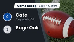 Recap: Cate  vs. Sage Oak  2019