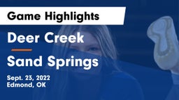 Deer Creek  vs Sand Springs Game Highlights - Sept. 23, 2022