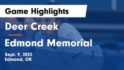 Deer Creek  vs Edmond Memorial  Game Highlights - Sept. 9, 2023