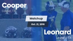 Matchup: Cooper  vs. Leonard  2016