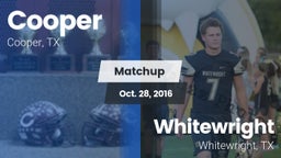 Matchup: Cooper  vs. Whitewright  2016