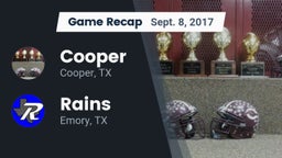 Recap: Cooper  vs. Rains  2017