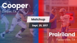 Matchup: Cooper  vs. Prairiland  2017