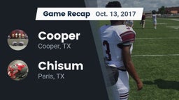 Recap: Cooper  vs. Chisum 2017