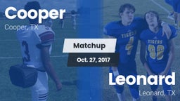 Matchup: Cooper  vs. Leonard  2017