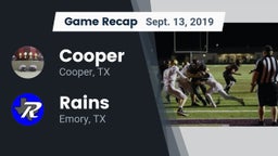 Recap: Cooper  vs. Rains  2019