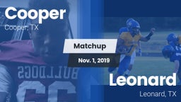 Matchup: Cooper  vs. Leonard  2019