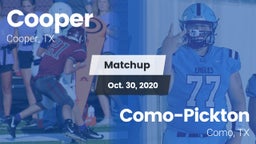 Matchup: Cooper  vs. Como-Pickton  2020