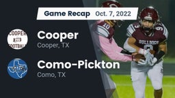 Recap: Cooper  vs. Como-Pickton  2022