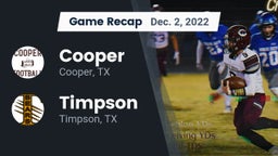 Recap: Cooper  vs. Timpson  2022