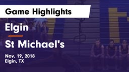 Elgin  vs St Michael's Game Highlights - Nov. 19, 2018