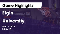 Elgin  vs University  Game Highlights - Dec. 9, 2021